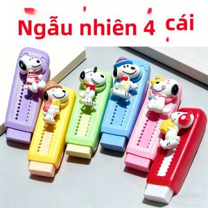 Bandai | Anime Snoopy Kéo Dài Có Thể Thu Vào Dạng Kéo Đẩy Tẩy Di Động Bút Chì Tẩy Dành Cho Học Sinh Dễ Thương Văn Phòng Phẩm Quà Tặng 1/2/4 Tùy Chọn
