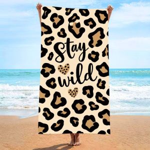 Leopard Print Printing Quick-dry Beach Towel 27.5x55in Microfiber Bath Towel Outdoor Travel Camping Picnic Blanket Beach Blanket