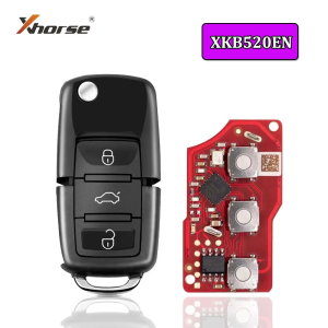 5PCS Xhorse XKB520EN Universal Remote Key for VW B5 Flip 3 Buttons Wire Remote Key Second Generation Replaced of XKB501EN