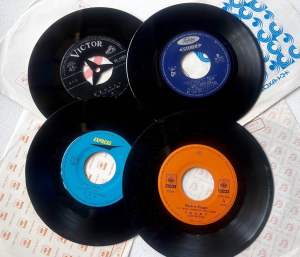 7-Inch Vinyl Record for Wall Decor or Display Preloved Music-Themed Decorative Disc for Room Café or Event Use