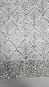 Black Beaded Lace Fabric Luxury Nigerian Sequins Lace Fabric 2026 High Quality Lace Burnt Red Beaded Lace Fabric For Wedding