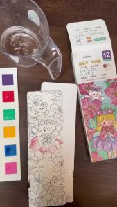 Kertas Cat Air Watercolor Paper Buku Gambar Anak Cat Air 1 Paket Lukisan Anak Buku Mewarnai Cat Air