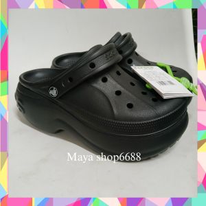 (Hàng Loại 1-Tặng 12 Sticker)Dép Sục Bella Clog Đế Cao 7cm Màu Be Kem Đi Tôn Dáng Fom To Ôm Chân