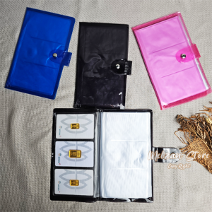 Melzan Store - Dompet Gold Save Album Penutup Kancing 60 Slot Transparan/ Tempat Album Logam Mulia