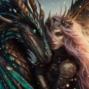 Oil Painting By Numbers Fantasy Lady Dragon DIY Number Drawing Canvas Pictures By Numbers Home Decor Large Size