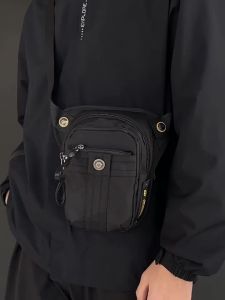 Men Waist Leg Bag Fanny Pack Outdoor Sports Motorcycle Rider Travel Hiking Multi-Pocket Nylon Male Drop Thigh Hip Belt Bags New