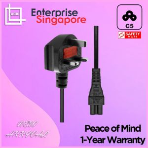 Singapore Safety Mark Laptop Power Cord SG/UK Power Cable PC Monitor Cloverleaf C5