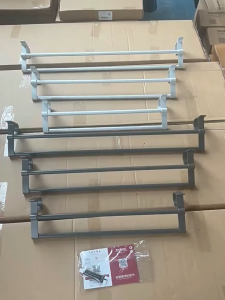 AIYU/Towel Rack Non Perforated Toilet Towel Rod Double Rod Space Aluminum Suction Cup Wall Mounted Toilet Bathroom Kitchen Storage Rack