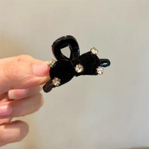 Mini Velvet Crystal Flash Diamond Hair Clips Edge Bangs Fragrant Fragments of Broken Hair Clamps Double Sided Headwear Accessories