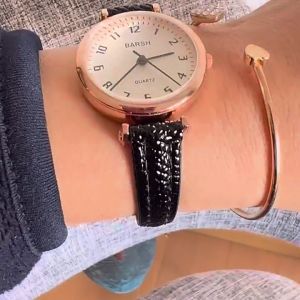 Watchyou Jam tangan wanita A0233 Jam tangan kuarsa wanita bulat sabuk retro jam tangan mewah niche sederhana