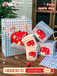 Cốc Cà Phê Bằng Gốm Sứ Apple House Hình Chú Chó Nhỏ Cốc Đựng Sữa Cốc Đựng Nước Quà Tặng Sinh Nhật Cặp Đôi Đế Cốc Cầm Tay Giá Trị Thẩm Mỹ Cao