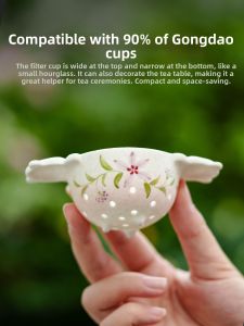 SHUANGYU | Elegant Purple Pink Cherry Blossom Ceramic Tea Filter