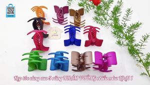 Kẹp tóc nữ hàn quốc cute phụ kiện bé gái kẹp càng cua 5 răng gắp tóc nhựa nhám vuông nhiều màu loại 1 Hàn Quốc cao cấp - thương hiệu Vợ Chồng Tôi