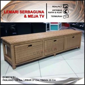RAK LACI 3 FULL WARNA SUSUN SAMPING MEJA TV ROTTAN SINTETIS / LACI PENYIMPANAN BARANG / BOX SINTETIS SERBAGUNA TERBARU 2023