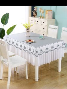 New Simple Modern Living Room Tea Table Cover Cloth Waterproof Oilproof Leather Dustproof Easy Cleaning No Wash Tablecloth Set