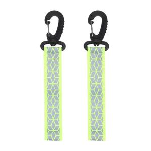 2Pcs Reflective Straps Pendant Keychain For Outdoor Camping Night Running Cycling Backpack Safety Lightweight Bright Keyrings
