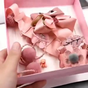 18pcs/set Baby Girls Hair Clips Hair Ties Cute Kids Hairpin Headdress Deluxe Princess Hair Accessory Kit for Children with Gift Box