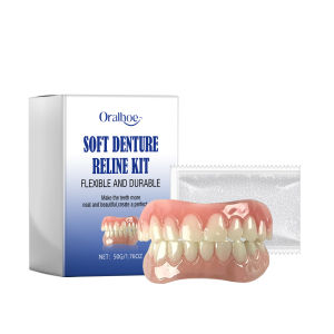 oralhoe | Soft Denture Reline Kit Perfect Fit Repairing Missing Teeth Upper And Lower Dentures Full Set Natural Easy Use Silicone Braces