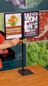 Rotate A4 Price Display Board / Store Promotion Board Stand / Label Holder Retractable Price Tag POP Stand/ Signboard