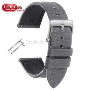 High Quality Sailcloth Leather WatchBands 18mm 19mm 20mm 21mm 22mm Universal Watch Strap Quick Release Sport Men Women Wristband