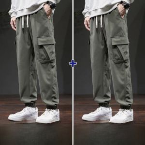 ROMON | Romon Mens Workwear Pants Spring Autumn New Trendy American Style Paratrooper Loose Trousers Casual Long Pants Youthful Vitality Style