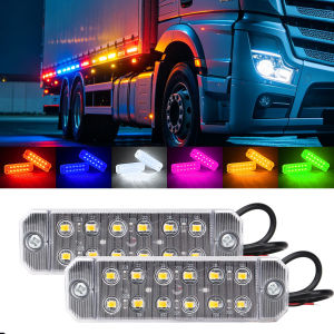 KEVANLY | 4PCS 12V 24V Truck LED Side Marker Light 12 SMD Car Emergency Strobe Warning Light Indicator Signal Light Rear Taillight