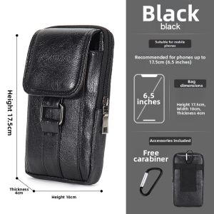 New Mens Waterproof Phone Bag for Working at Construction Site Crossbody Leather Multifunctional Anti-Drop PU Small Wallet