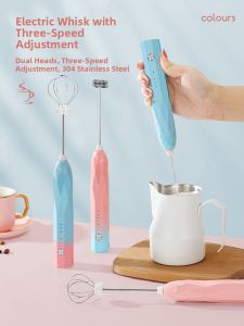 Mongdio Handheld Electric Milk Frother Coffee Whisk Barista pro Manual Latte Foam Maker Milk Cover Whisk for Home Use