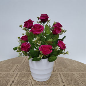 Đạo Cụ Hoa Hồng Giả Trong Nhà Đạo Cụ Cảnh Quan Trong Chậu Nhỏ Trang Trí Phòng Khách Đạo Cụ Hoa Nhựa Đạo Cụ Hoa Trong Nhà Đạo Cụ Hoa Nhựa