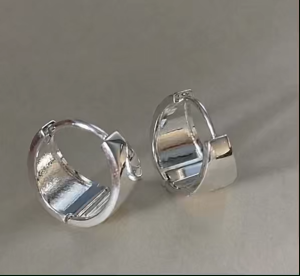 Viviann Original 925 Sterling Silver Circle Round Hoop Earring For Women Unusual Earrings Trend Christmas Jewelry Silver Round Earrings Circle Earrings for Women Man Fashion Jewelry New