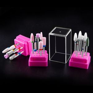7Pcs Box Ceramic Nail Drill Bits Set tungsten steel alloy grinding head Diamond Milling Cutters Nail Drill Bits Electric Drill Pedicure & Manicure Drill Bits Kit Nail Tools