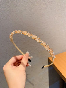 Korean Style Water Diamond Hair Clips Womens Fashionable Wide Edge Hair Bands Outdoors Versatile Pressed Hair Hairpins