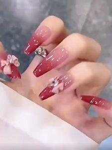 10 Chiếc 3D Nhựa Nơ Móng Tay Ch Kim Cương Hồng Ruy Băng Nơ Kim Cương Giả Bộ Phận Trang Sức Làm Móng Tay Trang Trí DIY Salon Phụ Kiện Quà Tặng