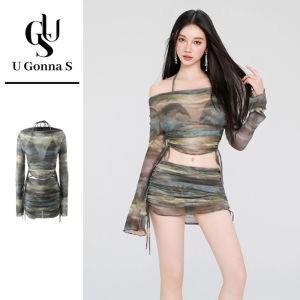 ชุดว่ายน้ำสตรี Terno เสื้อและกางเกงชุดชุดบิกินี่เซ็กซี่แบบมีแผ่นรอง4ชิ้นชุดใส่ไปชายหาดแฟชั่นดีไซน์ใหม่2025