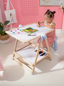 JUMBO Mainan Edukasi Papan Tulis Kayu Anak Multifungsi 2-in-1: Media Belajar & Kreativitas Tanpa Batas - MainanPapan Gambar Kreatif Double Sisi 2 in 1