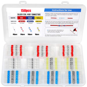 50/100/120/150/200/250PCS Solder Seal Wire Connectors Heat Shrink Butt Connectors Waterproof Insulated Electrical Wire Terminal