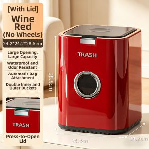 TAOCHUAN | Movable Elegant Large Capacity Home Trash Can With Lid