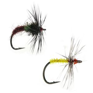 ICERIO 6PCS #16 Soft Hackle Dry Fly Barbed Fish Hook Mayfly Emerger Artificial Insect Lures Trout Bass Grayling Bait