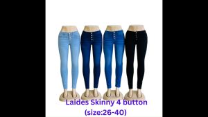 Ladies Jeans Skinny 4 Button Stretcheable (Size: 26-40) Awesome Quality Pants