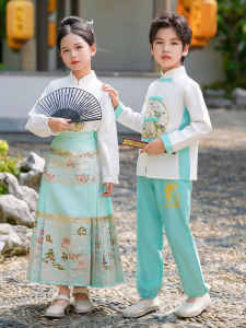 ชุดการแสดงเด็ก ชุดฮันฟู ชุดร้องเพลงร้องไห้ ชุดฤดูใบไม้ผลิและฤดูใบไม้ร่วง ชุดเด็กผู้หญิง กระโปรงทรงม้า ชุดการแสดงเด็ก