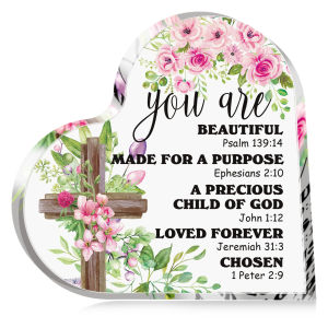 Religious Gifts For WomenInspirational Christian Gifts with Bible VersesAcrylic Heart Sign Room DecorHoliday Gift for Friends