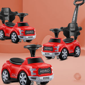 3 in 1 Baby Push Car With Handle 4 Wheels Music & Lights Ride On Car Kids Kereta Mainan Budak Tahun Elektrik Boleh Duduk