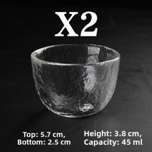 Japanese Style Glass Cup Transparent Small Tea Cup Personal Gongfu Tea Bowl Host Owner Cup Heat Resistant 51mL-100mL Handmade