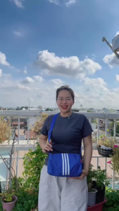 Túi đeo chéo sợi tổng hợp 3 sọc lớn D2 vải chống nước [CÓ SẴN]