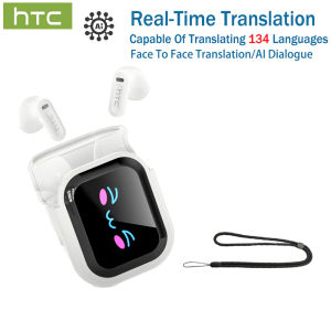 HTC | [Ultra HD Screen] HTC NE20 HIFI Bluetooth V6 TWS Wireless Sports Earbuds with AI Translator Noise-Canceling Mic On-Ear Design