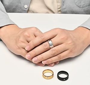 Kemstone Gold Plated Stainless Steel Carved Zircon Inlaid Mens Ring Jewelry