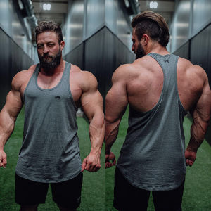 IR I-Shaped Training Vest Mens Loose Sling Stretch Summer Bodybuilding Exercise Sleeveless Waistcoat Plus Size Fitness T-shirt