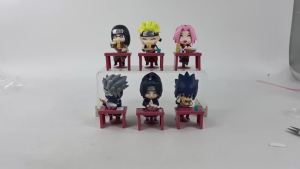 Bandai | 6 pcs Naruto Ramen Theme Blind Box Q Version Mini Figures Set Anime Character Dolls Desktop Ornament Collectible Toy Gift