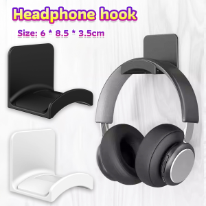 Headphone Stand Holder Desk Computer PC Monitor Sticky Earphone Display Rack Hook Black/White