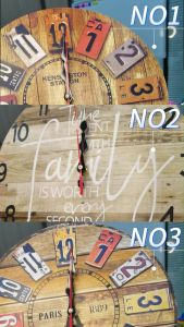 European creative wooden wall clock home decor kitchen living room bedroom decoration(12 in)